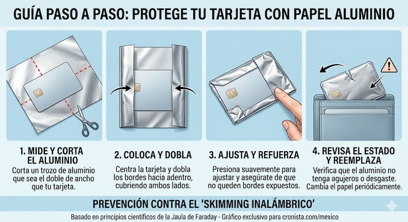 Cómo envolver la tarjeta de crédito en papel alumnio