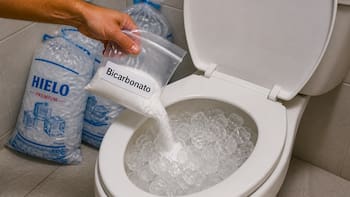 Arrojar hielo al inodoro con bicarbonato una vez a la semana: por qué lo recomiendan y para qué sirve