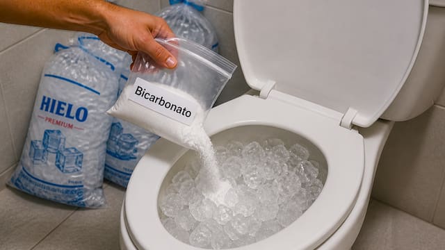 Arrojar hielo al inodoro con bicarbonato una vez a la semana: por qué lo recomiendan y para qué sirve