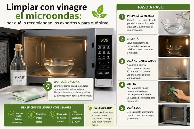 El procedimiento para limpiar el microondas con vinagre es sencillo y no lleva más de unos minutos. (Foto: Archivo)