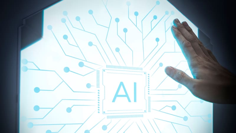 Futuristic AI technology microchip advanced innovation digital remix