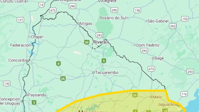 Alerta meteorológica amarilla por lluvias fuertes en cortos lapsos de tiempo