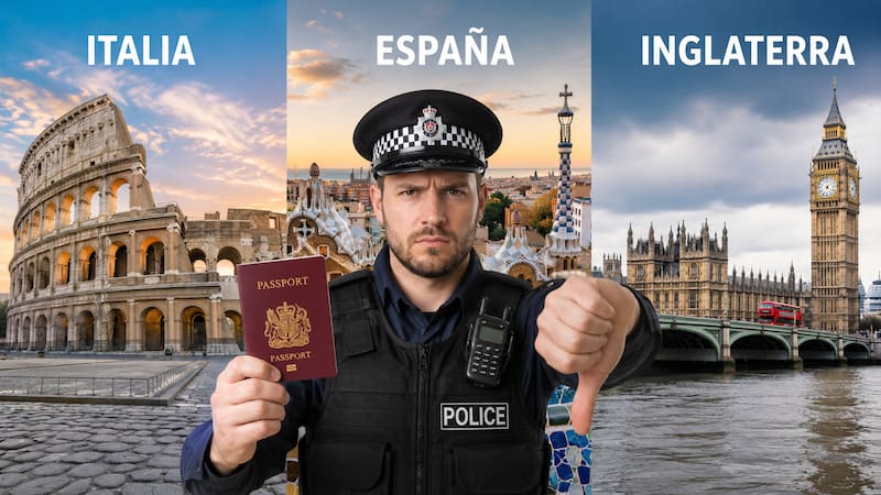 Oficial | España, Italia e Inglaterra permitirán el ingreso legal y automático sin visa ni pasaporte a las personas que provengan de estos países. (Representación creada con IA)