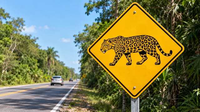 Qué significa la señal de tránsito con un jaguar en el medio y por qué es importante respetarla