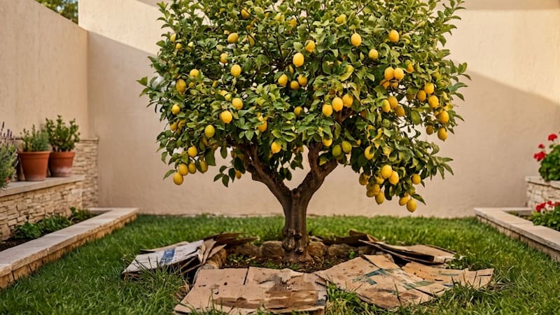 Colocar cajas de cartón alrededor del limonero: para qué sirve y por qué lo recomiendan los expertos en jardinería.