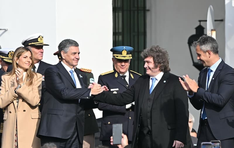 Jorge Macri y Javier Milei en el Tedeum del 25 de mayo