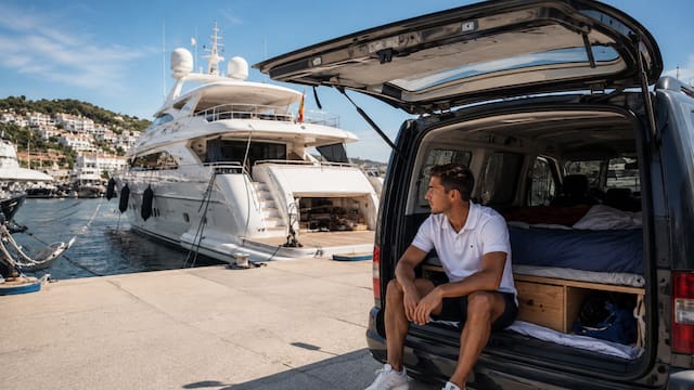 José, capitán de un yate de 6 millones de euros que vive en una furgoneta: “Si se te va la mitad del sueldo en un alquiler, no merece la pena”