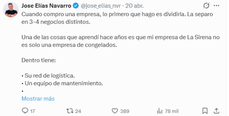 José Elías, empresario multimillonario, revela la clave de su éxito: "Una economía circular entre mis empresas".