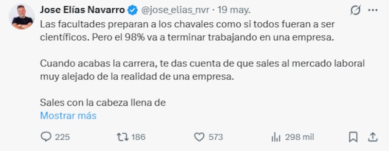 José Elías explicó como obtuvo su fortuna: "El 95% de lo que estudié nunca lo apliqué".