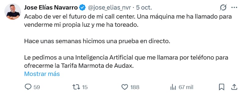 Elías intentó poner a prueba las capacidades de la herramienta en su call center.