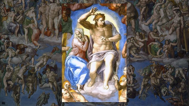 Detalle obra El Juicio Final, en la Capilla Sixtina