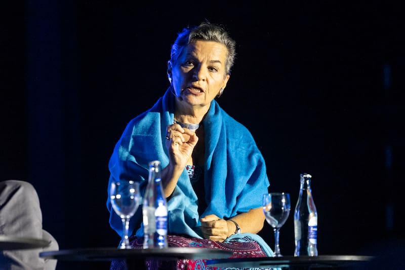 La antropóloga, economista y analista costarricense Karen Christiana Figueres Olsen durante la mesa redonda sobre "La búsqueda de la verdad" en la que participó este lunes en el VIII festival Starmus, que se celebra hasta el próximo día 22 de octubre en Tenerife.