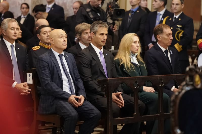 Karina Milei, Diego Santilli, Martín Menem y Bartolomé Abdala en el Tedeum del 9 de Julio (Prensa Presidencia)
