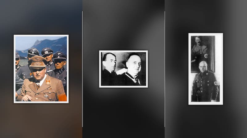 Distintas imágenes de Karl-Otto Saur, quien ocupó cargos en el Ministerio de Armamento nazi antes de crear su editorial en la posguerra.