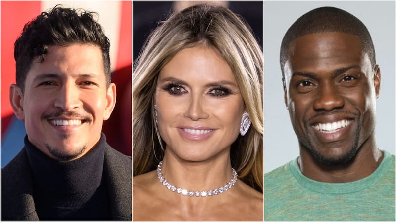 Heidi Klum, Kevin Hart y Danny Ramírez: los anfitriones de la gala del sorteo.