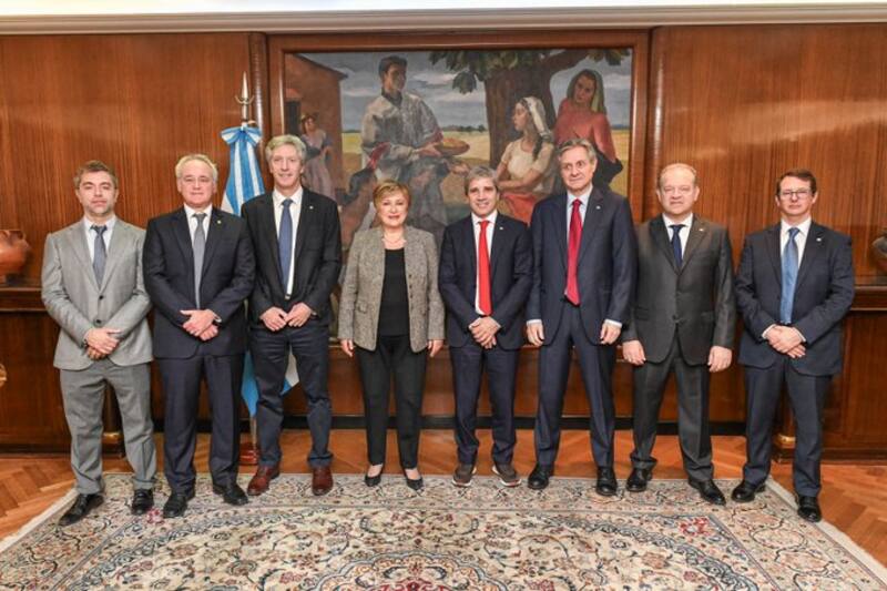Georgieva, directora del FMI, con el pleno del equipo económico en Buenos Aires