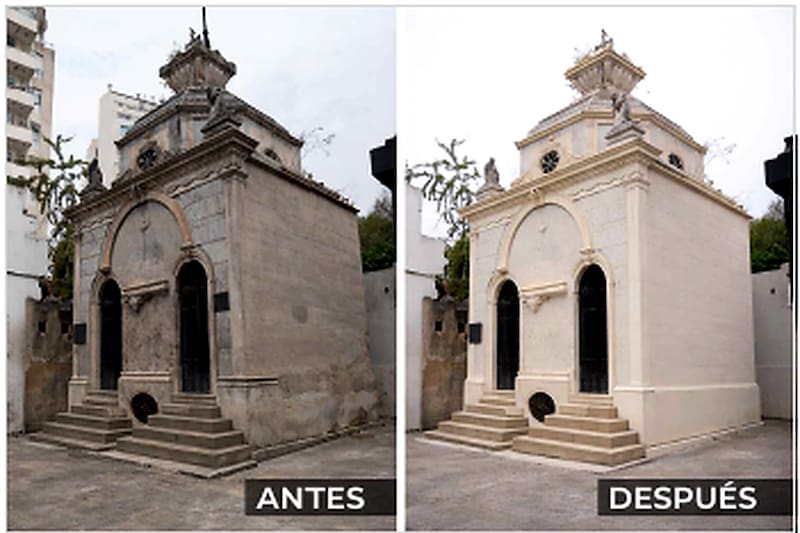 La bóveda a licitar está ubicada cerca del acceso al Cementerio de la Recoleta