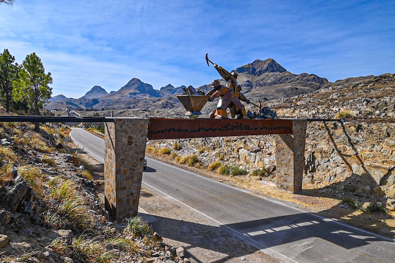 Así se ve la entrada al pueblo La Carolina en San Luis.