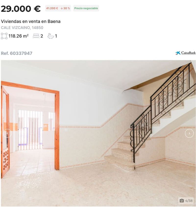 La casa en venta publicada por CaixaBank