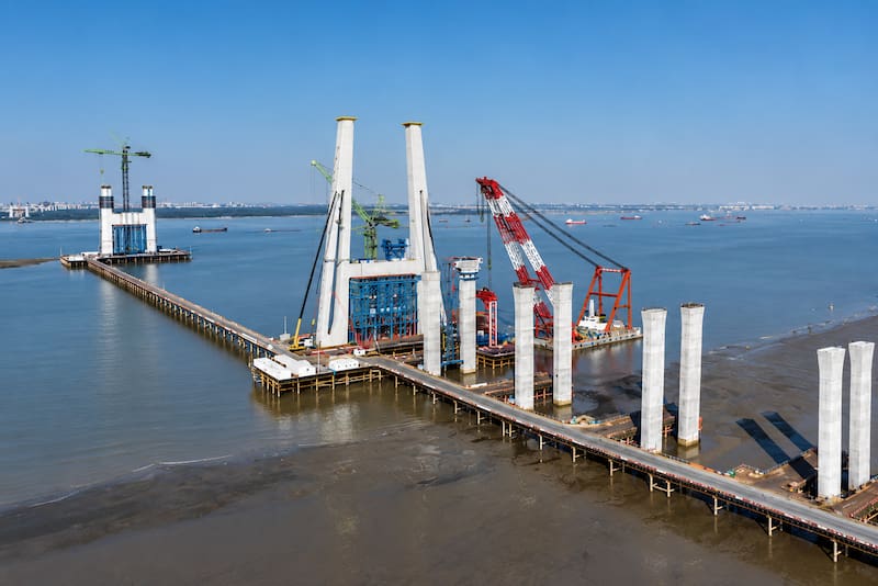La construcción del puente más importante de China.