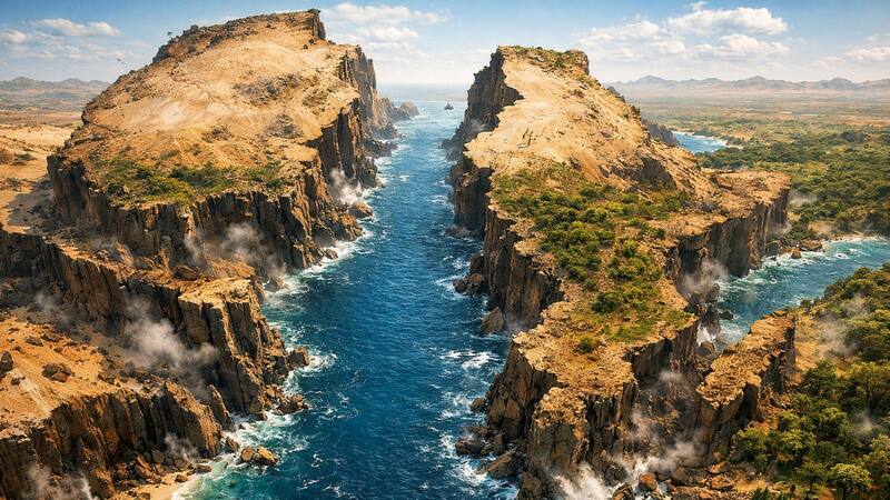 La grieta que cambia el mapa del mundo: África se está separando y habrá un nuevo océano
Fuente: IA