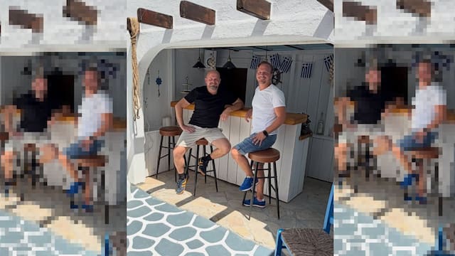 Dos hermanos invierten 12.000 euros en construir un pueblo griego en su jardín y les queda un Santorini: “Te transporta a otro lugar”