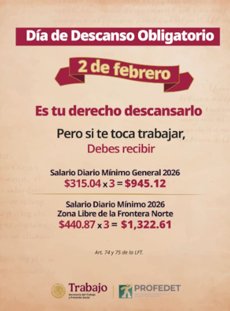 La Ley Federal del Trabajo establece reglas claras sobre el pago que deben recibir quienes laboran en fechas de descanso obligatorio. Checa toda la información al respecto a continuación.