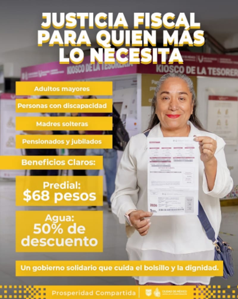 La medida forma parte de una política de justicia fiscal impulsada desde la Tesorería capitalina, con el objetivo de garantizar que quienes más lo necesitan mantengan sus ingresos protegidos frente al aumento del costo de vida.