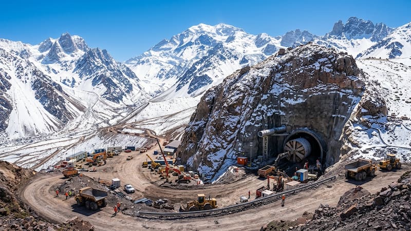 La megaobra que busca perforar la Cordillera de los Andes.