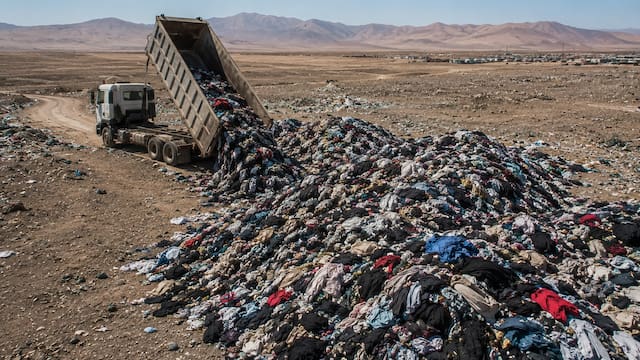 Encontraron una montaña de 60.000 toneladas de ropa abandonada en el desierto de Atacama: crece año a año y ya se ve desde el espacio