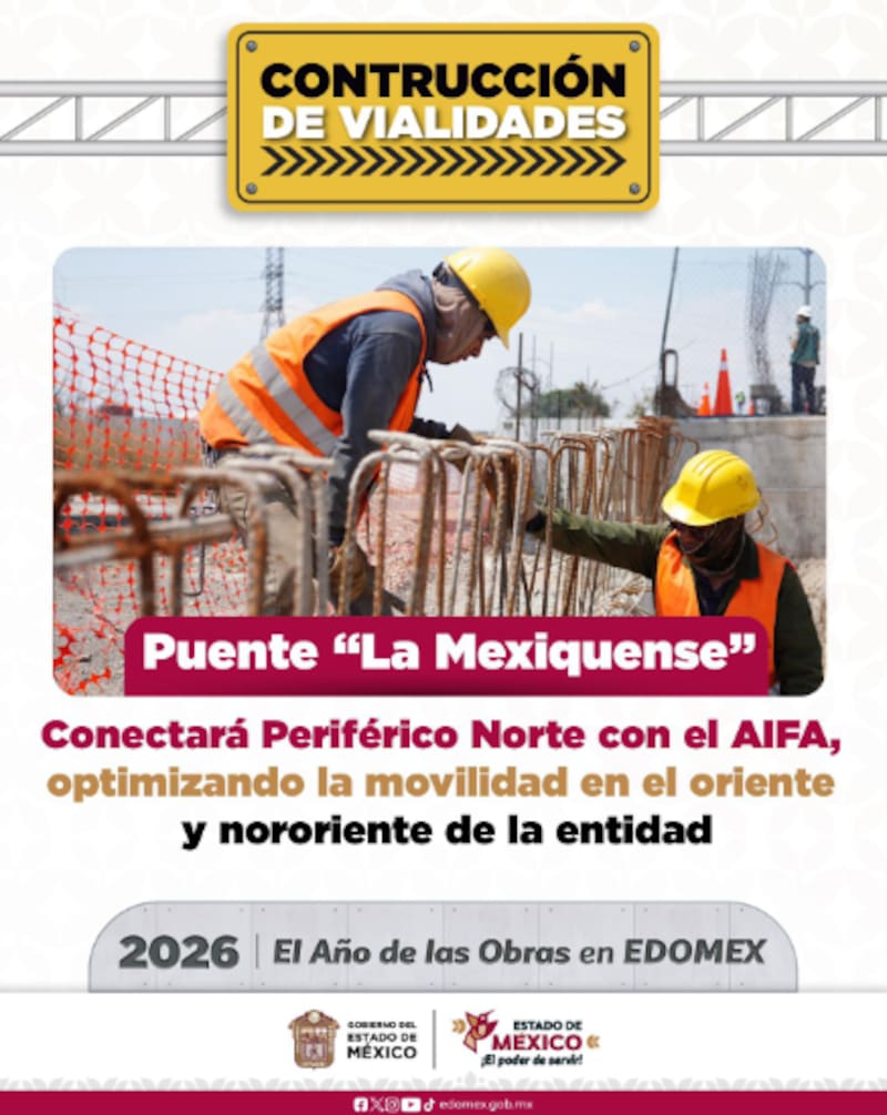 La obra “La Mexiquense” busca mejorar la movilidad en el Estado de México y beneficiar a millones de personas. Estará ubicada en Tecámac y conectará puntos clave de la zona.