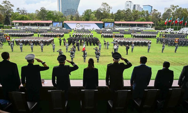 La presidenta Claudia Sheinbaum encabeza el 6.º Aniversario de la Guardia Nacional.