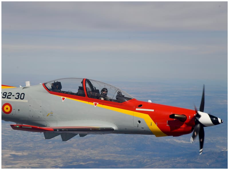 Las instantáneas del vuelo fueron tomadas en las últimas semanas en la Academia General del Aire y del Espacio de San Javier.
