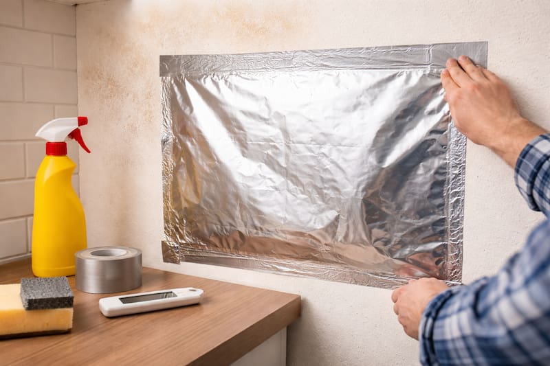 La prueba del papel aluminio en la pared permite identificar si la humedad proviene del interior del muro o si es resultado del vapor acumulado en el ambiente. (Foto: Archivo)