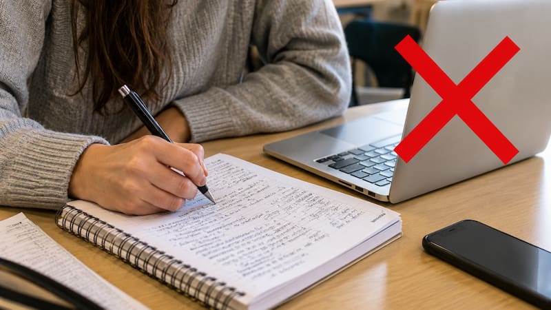 La psicología explica por qué tomar notas a mano sigue teniendo ventajas frente al ordenador o el móvil. Fuente: ChatGPT