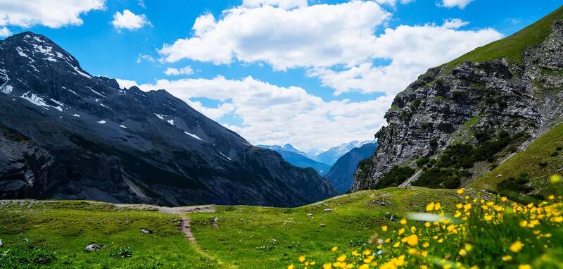 La vista desde el Parque Nacional del Stelvio.