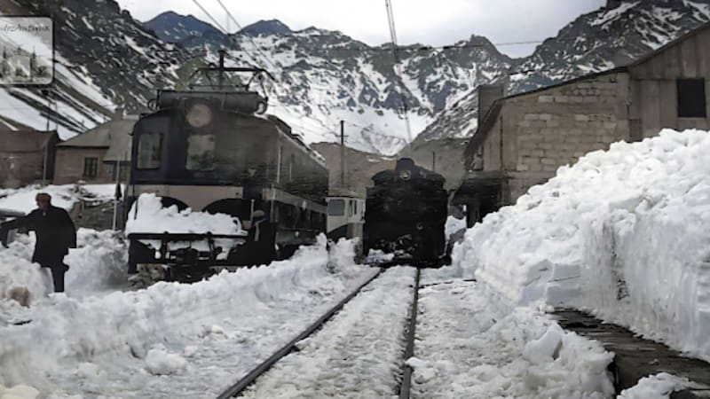 El Ferrocarril Trasandino conectó Chile y Argentina desde 1910 a 1984. Foto: Libro de Pablo Moraga Feliú.
