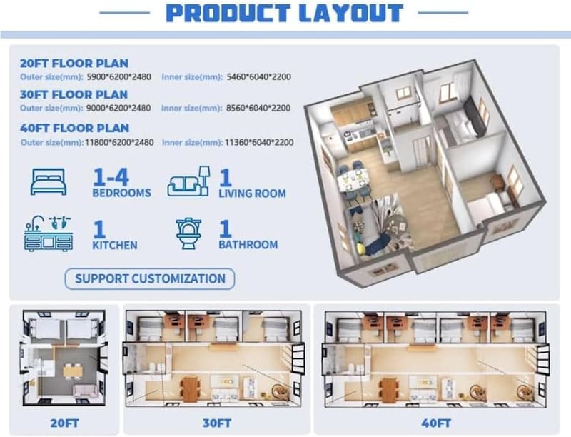 Las características internas de la vivienda ofrecida en Amazon.