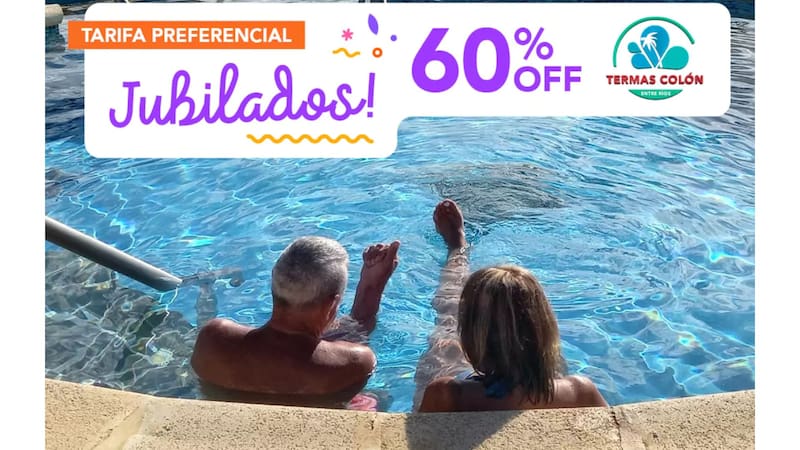 Las termas que ofrecen hasta un 60% de descuento para este grupo de personas y están a 4 hs de Buenos Aires. Foto: Termas de Colón