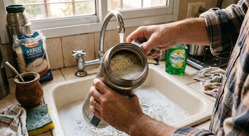 El truco del arroz y detergente puede ayudar a limpiar el interior del termo y eliminar residuos acumulados con el uso diario.