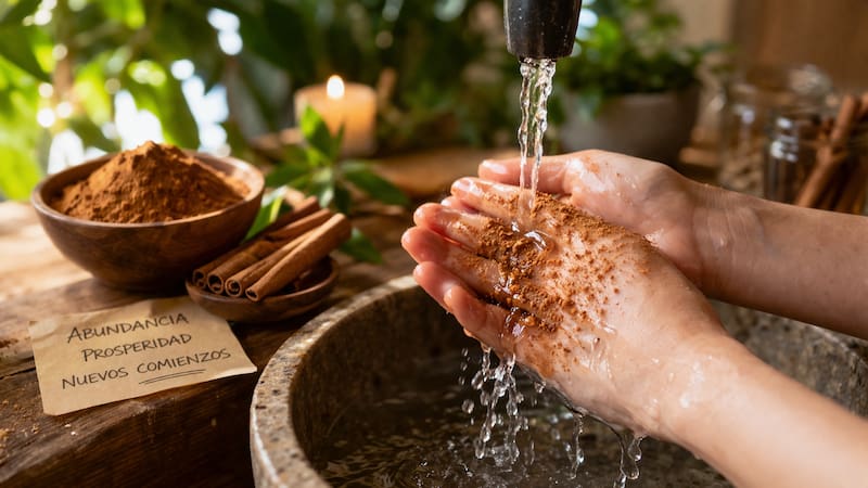 Lavarse las manos con canela es un ritual simbólico que busca atraer prosperidad al inicio de cada mes.