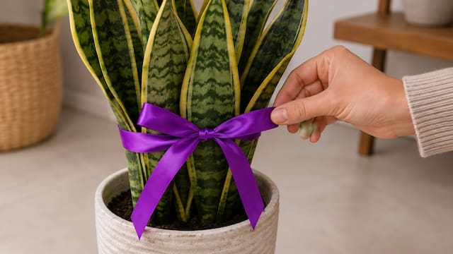 Colocar una cinta violeta alrededor de la lengua de suegra: para qué sirve y por qué lo recomiendan