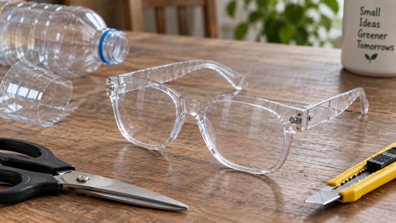 Bonding Eyewear asegura que una botella de agua mineral de 1.5 litros es suficiente para fabricar un par de anteojos.