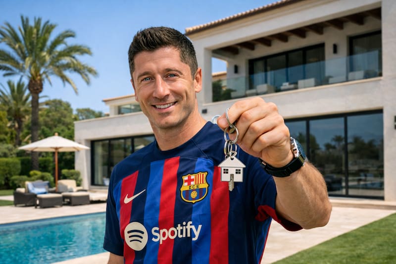 La casa pertenecía al futbolista Robert Lewandowski.