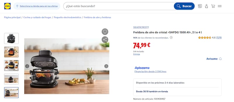 El producto tiene un precio de 74,99 euros en Lidl.