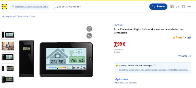 Este aparato, que cuesta solo 7,99 euros, compara la temperatura y la humedad interior y exterior.