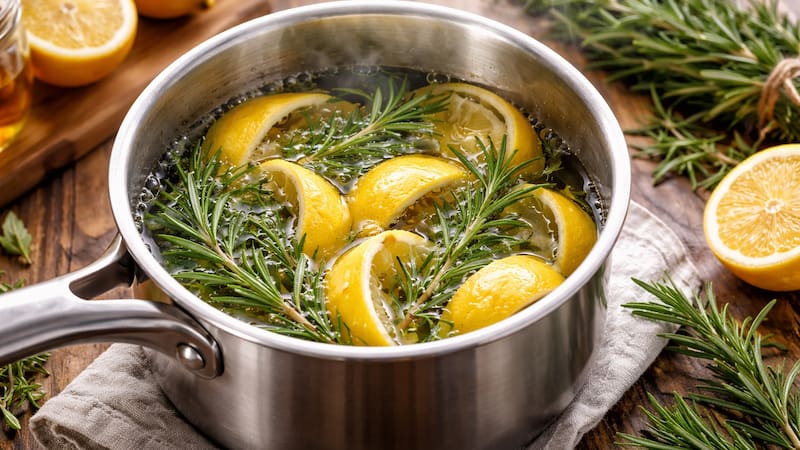 Hervir cáscaras de limón y romero: para qué sirve y por qué recomiendan hacerlo (Imagen ilustrativa generada con Chat GPT)