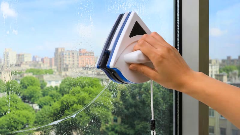 El limpiavidrios magnético es ideal para ventanas corredizas, balcones, mamparas, cerramientos y vidrios fijos. Foto (Archivo)