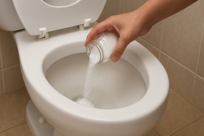 El limón es un ingrediente casero ideal para eliminar el sarro del inodoro. Fuente: IA.
