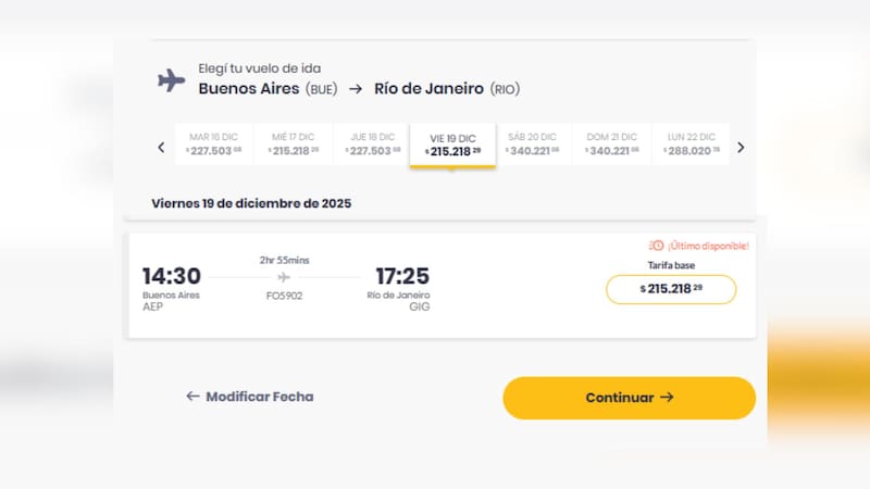 Liquidan vuelos a Río de Janeiro para pasar Navidad y Año Nuevo a $ 200.000: dónde aprovechar la oferta
Fuente: FlyBondi